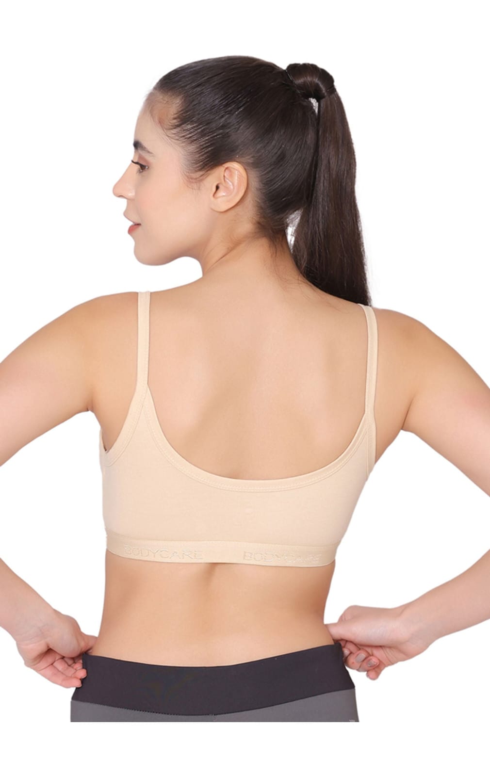 Bodycare 1604 Women's Cotton Camisole Sports Bra – Wire-Free Adjustable Strap Bra - View 3