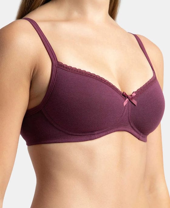 Jockey 1723 Women's Cotton Rich Padded Bra – Wire-Free Everyday Comfort Bra - View 2