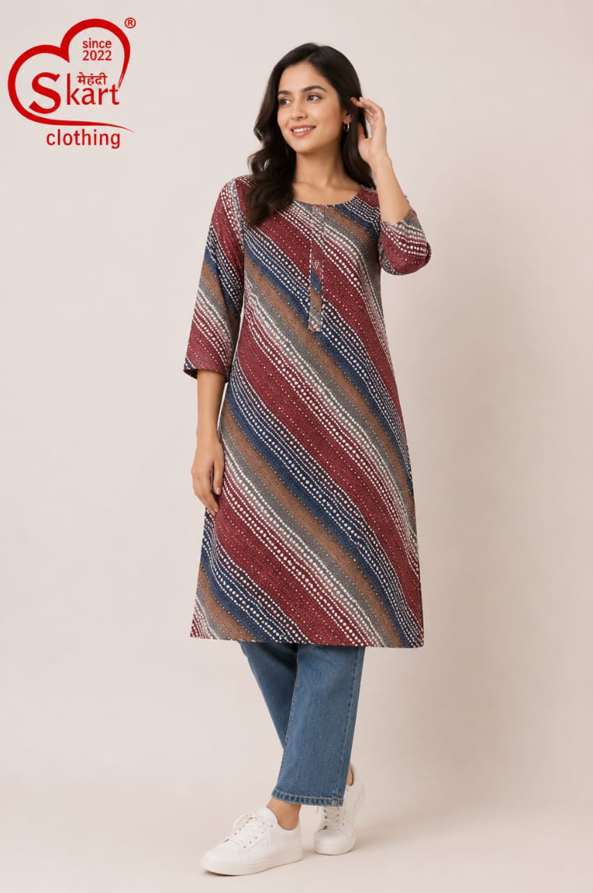 Women’s Printed Straight Kurti – Casual Everyday Wear - View 2