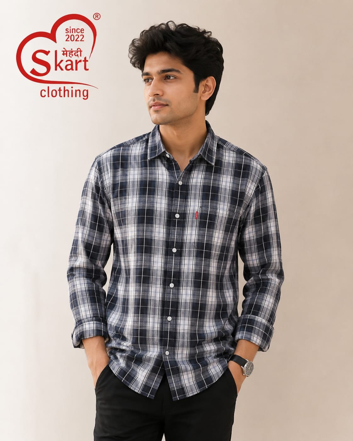 Levi's Classic Navy Check Shirt – Smart Everyday Style - View 2