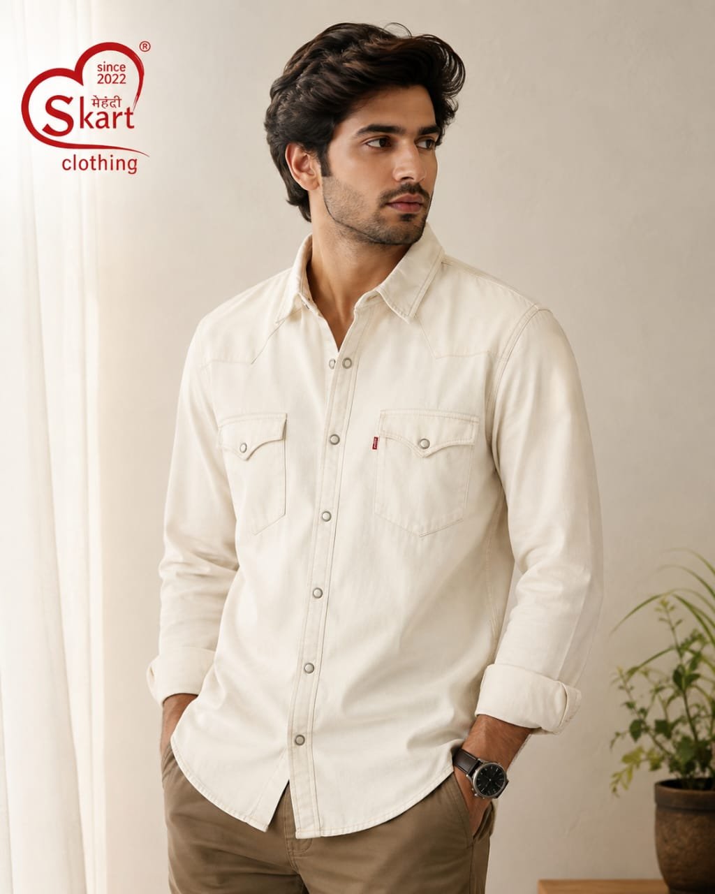 Levi's Men Solid Off-White Casual Shirt - View 2