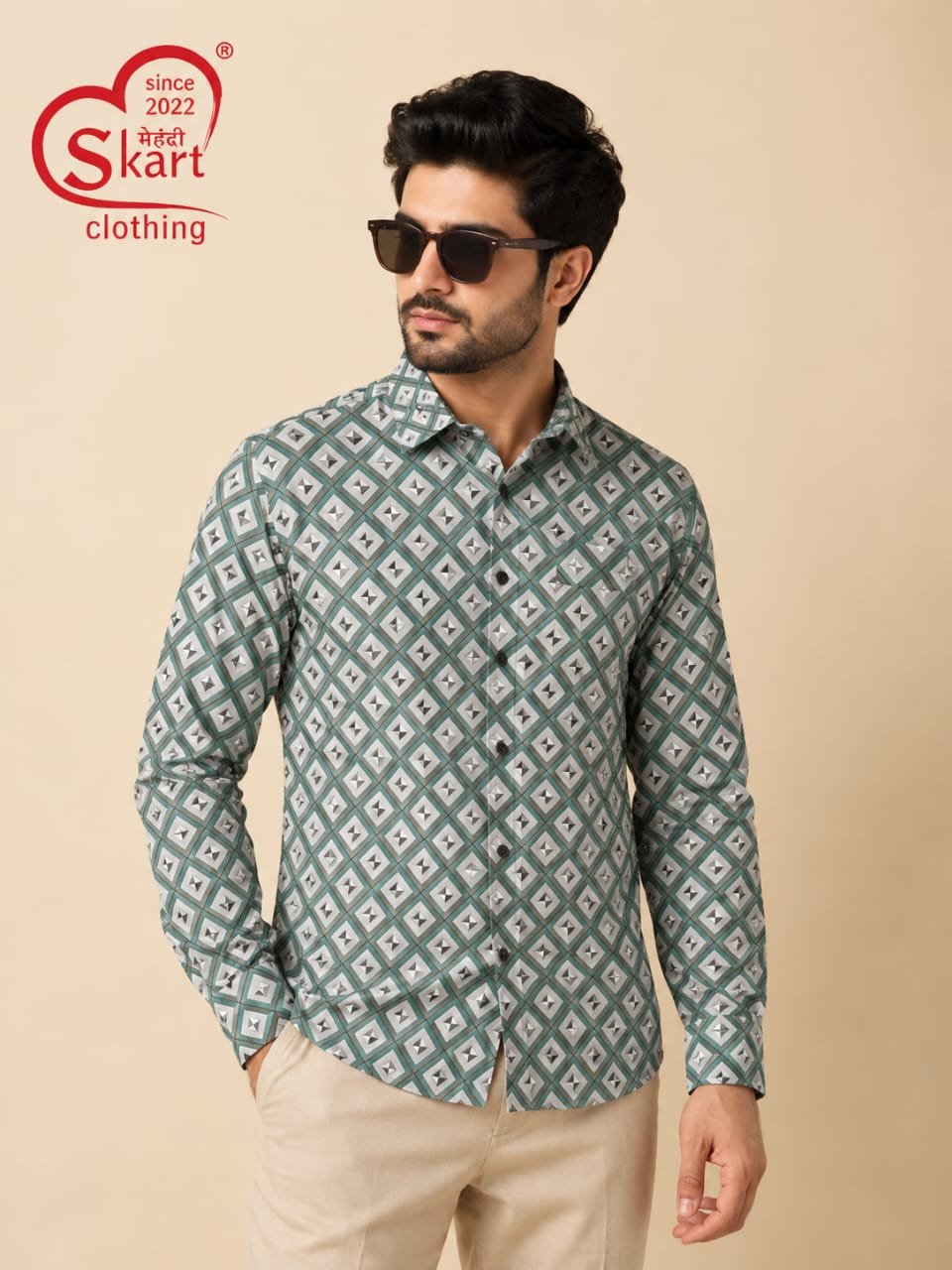 Rare Rabbit Men Geometric Printed Full Sleeve Casual Shirt - View 2