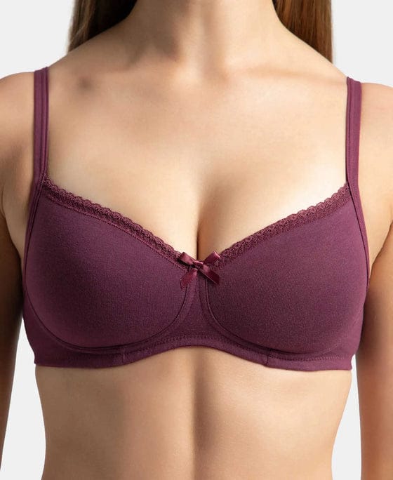 Jockey 1723 Women's Cotton Rich Padded Bra – Wire-Free Everyday Comfort Bra