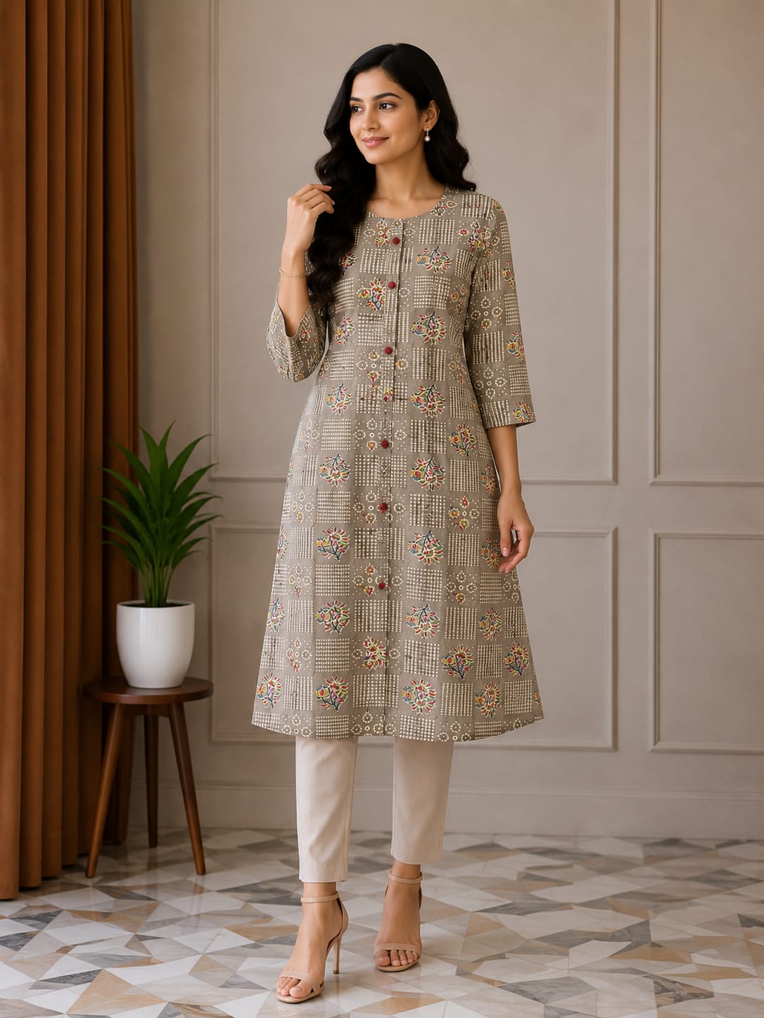 Elegant Printed Women’s Kurti with Straight Fit