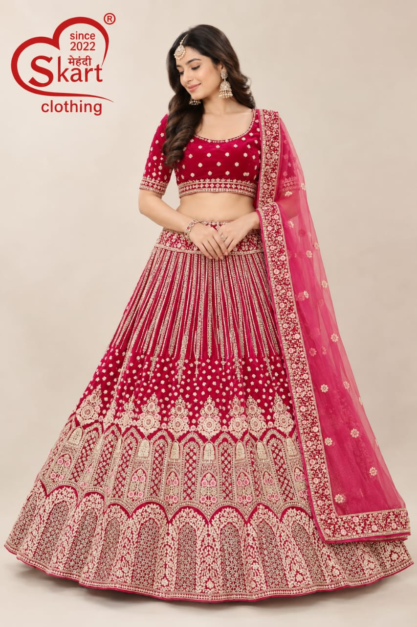 Wine Pink Embroidered Lehenga Choli with Pink Dupatta