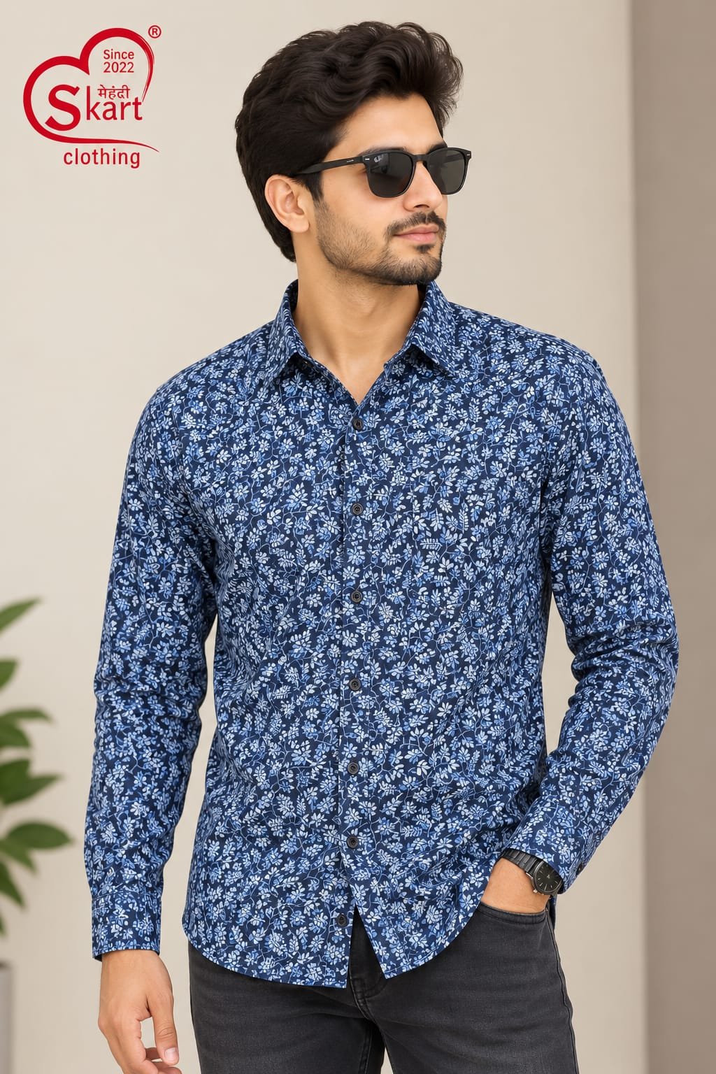 Levi's Premium Blue Floral Printed Shirt